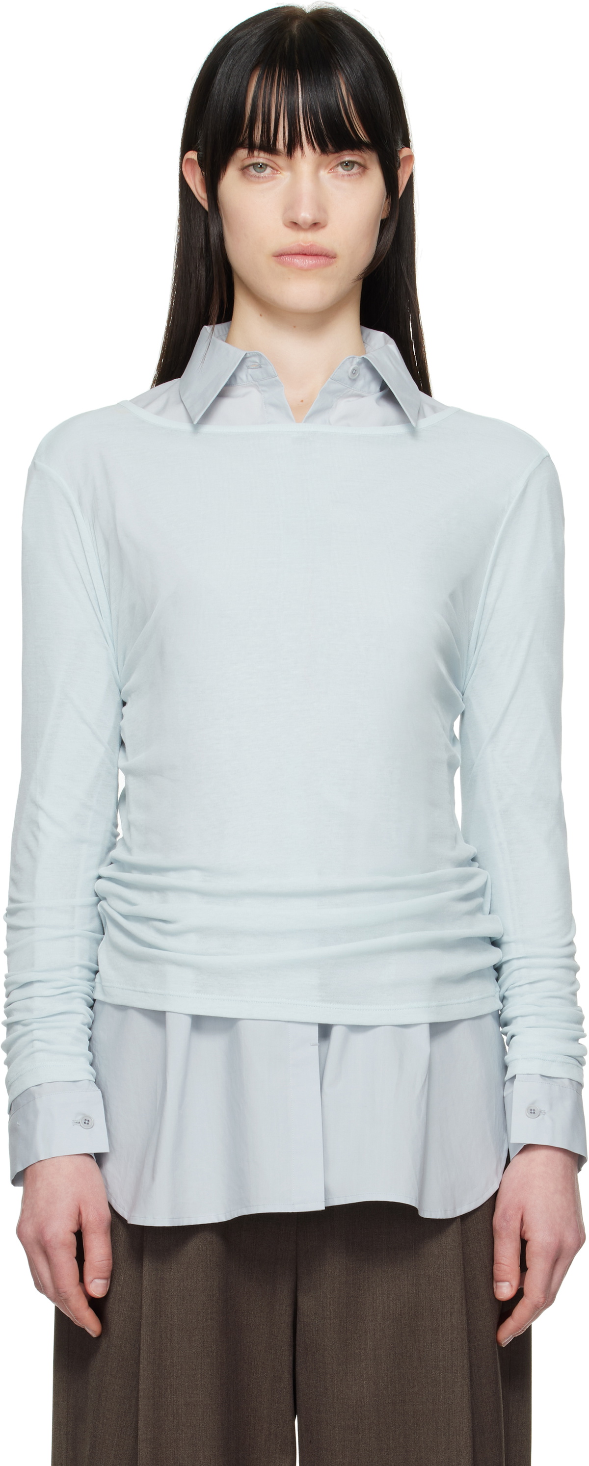 AMOMENTO Blue Round T-shirt