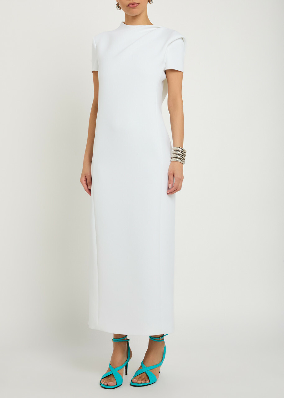 Khaite Iryl Open-back Draped Crepe Dress White