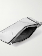 Maison Margiela - Metallic Cracked-Leather Zipped Cardholder