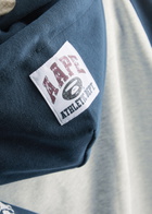 Aape College Colour-block Hooded Sweatshirt Blue