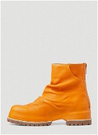 Gathered Ankle Boots in Orange
