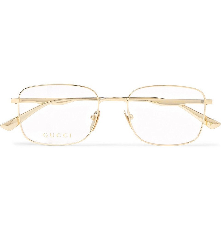 Photo: Gucci - Square-Frame Gold-Tone Optical Glasses - Gold