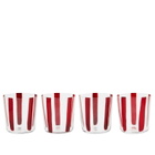 The Conran Shop Nova Stripe Tumbler 360ml - Set of 4 in Burgundy 