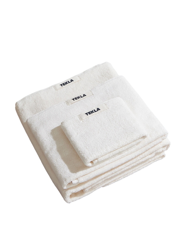 Photo: TEKLA - Set-of-Three Logo-Appliquéd Organic Cotton-Terry Towels