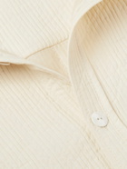 The Elder Statesman - Appliquéd Ribbed Cotton Overshirt - Neutrals