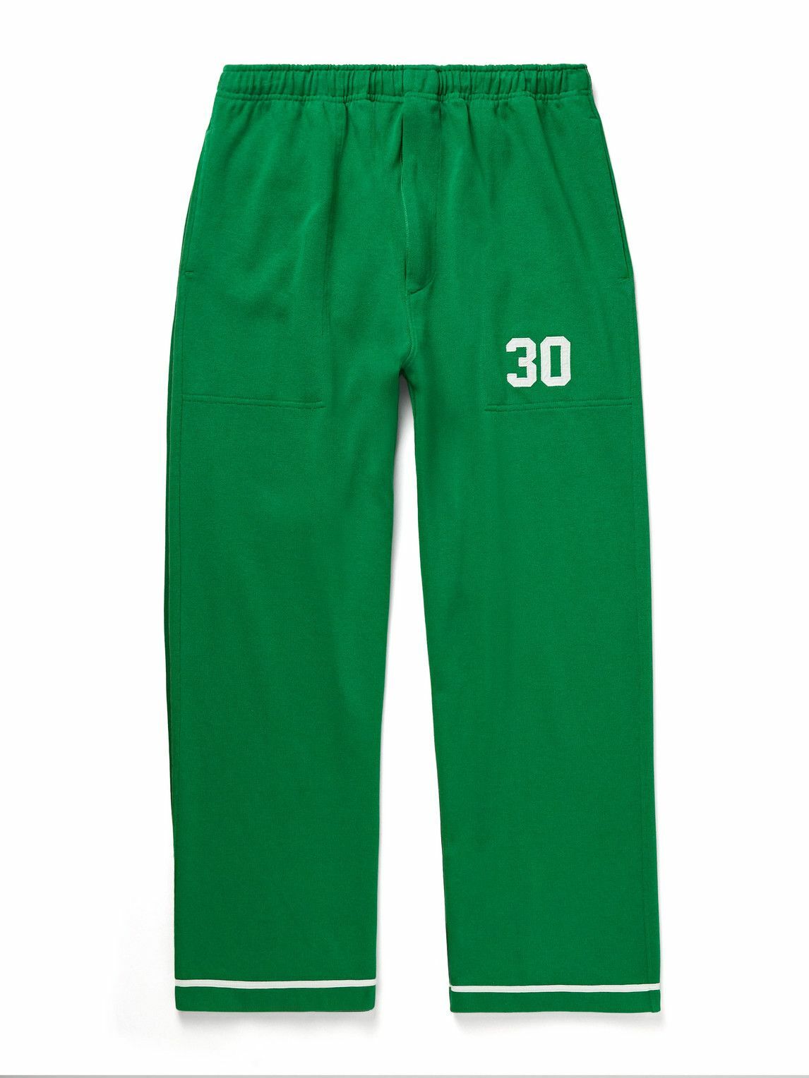 BODE - Sophomore Straight-Leg Appliquéd Cotton and Lyocell-Blend Jersey Sweatpants - Green