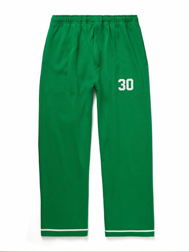 Photo: BODE - Sophomore Straight-Leg Appliquéd Cotton and Lyocell-Blend Jersey Sweatpants - Green