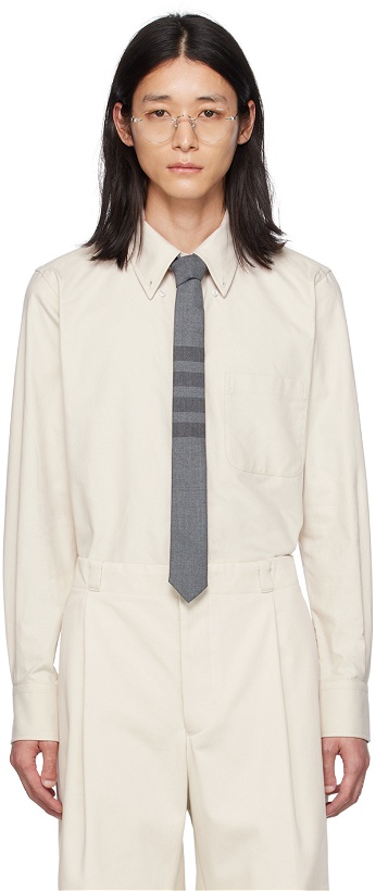 Photo: Thom Browne Off-White Straight-Fit Shirt