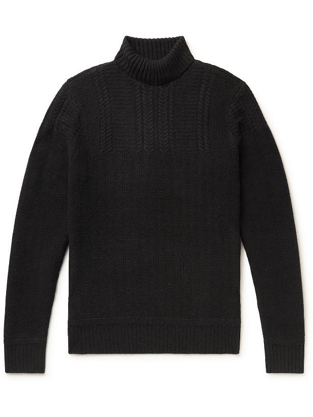 Photo: RRL - Slim-Fit Textured Cashmere Rollneck Sweater - Black