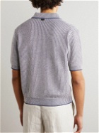 Agnona - Ribbed Cotton, Linen and Cashmere-Blend Shirt - Blue
