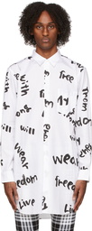 Comme des Garçons Homme Plus White Script Shirt