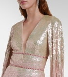 Jenny Packham Easy Breezy sequined caped gown