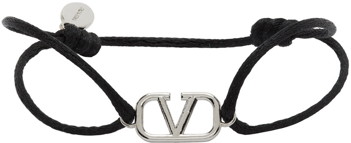 Photo: Valentino Garavani Black Cord VLogo Bracelet