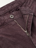 Monitaly - Ekusy Wide-Leg Cropped Pleated Cotton Trousers - Purple