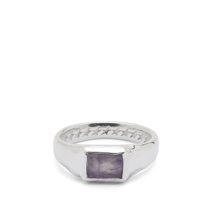 Photo: TwoJeys Rectangular Florite Stone Ring in Silver
