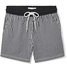 Atalaye - Miramar Short-Length Striped Cotton-Blend Swim Shorts - Black