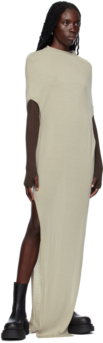 Rick Owens Brown Ribbed Arm Warmers Rick Owens