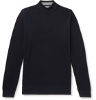 Mr P. - Slim-Fit Merino Wool-Piqué Rollneck Sweater - Blue
