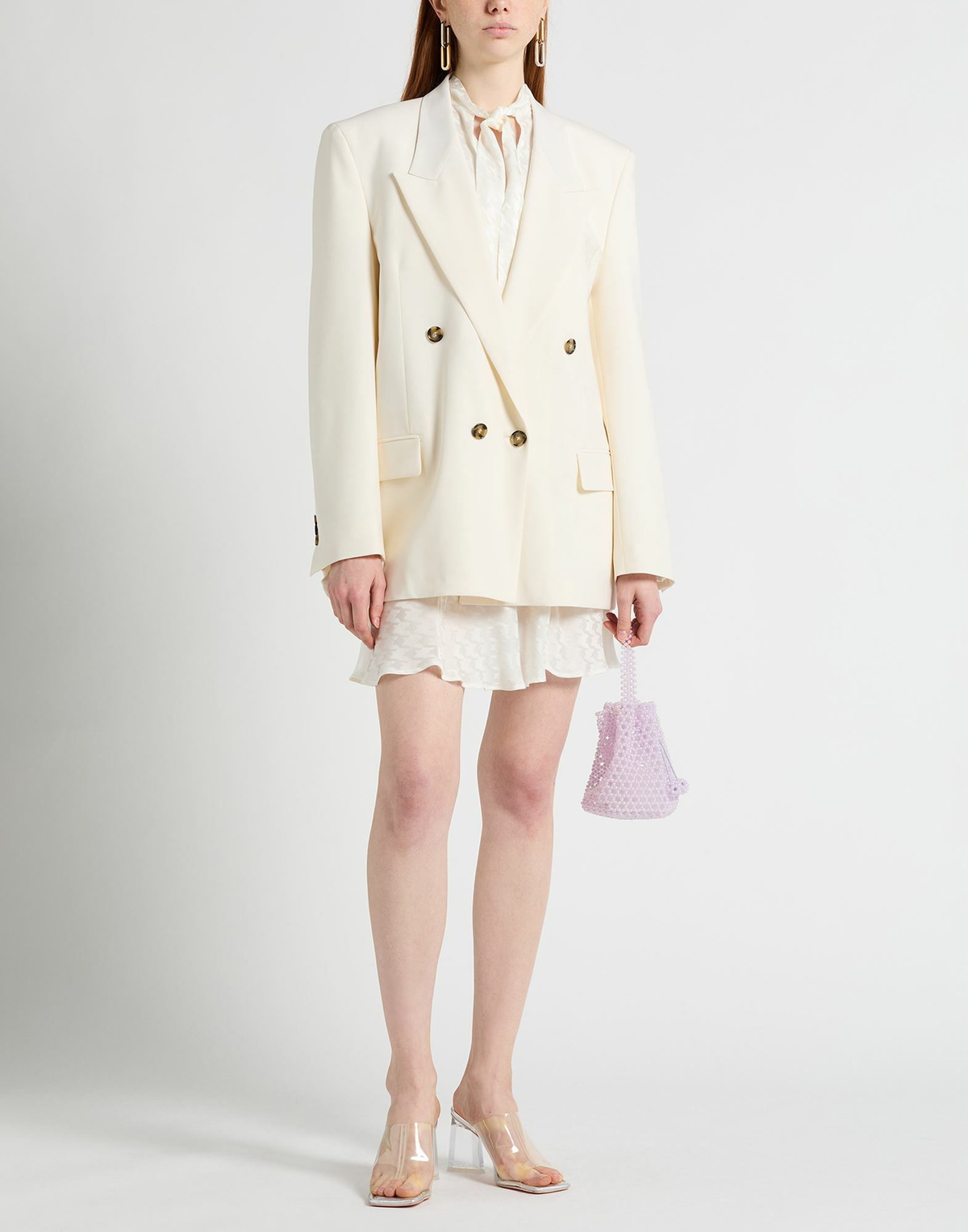 Msgm Womens Blazer Ivory
