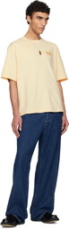 Maison Kitsuné Beige 'Maison Kitsuné' Handwriting Embroidery Oversize T-shirt