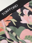 TOM FORD - Floral-Print Stretch-Cotton Briefs - Pink