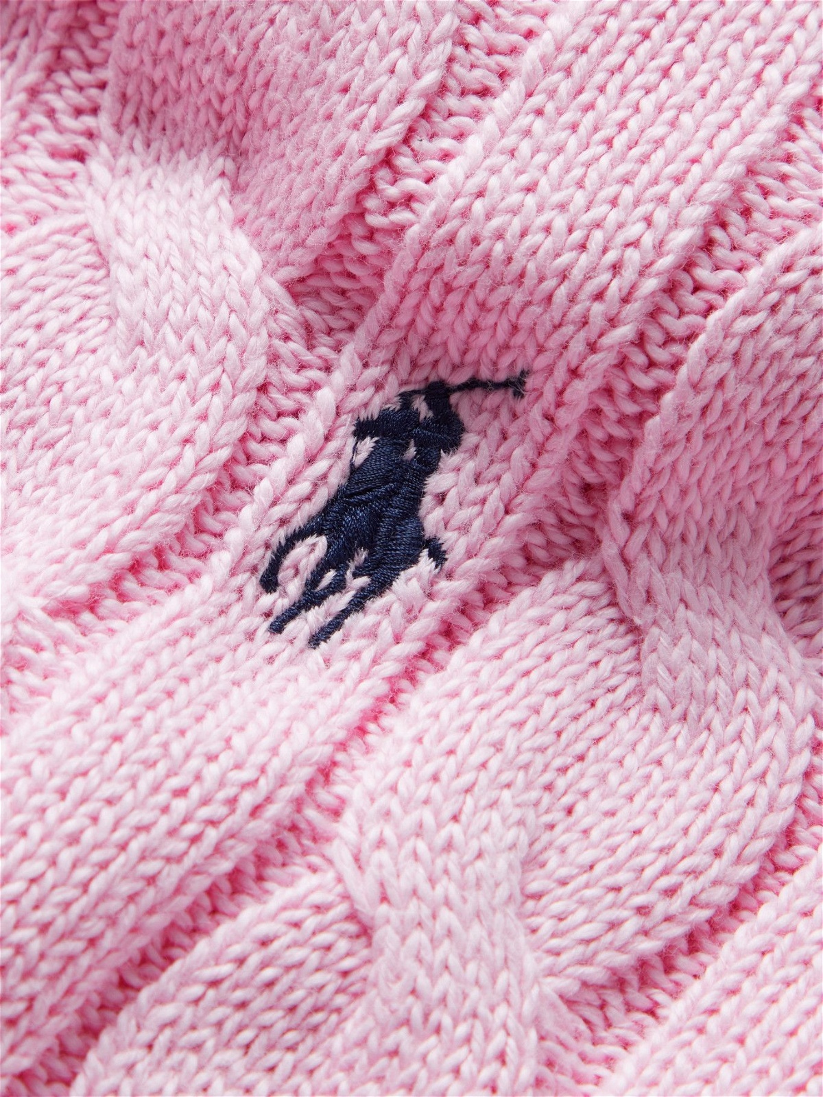 POLO RALPH LAUREN - Cable-Knit Cotton Sweater - Pink