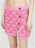 Marco Rambaldi - Heart Knit Mini Skirt in Pink