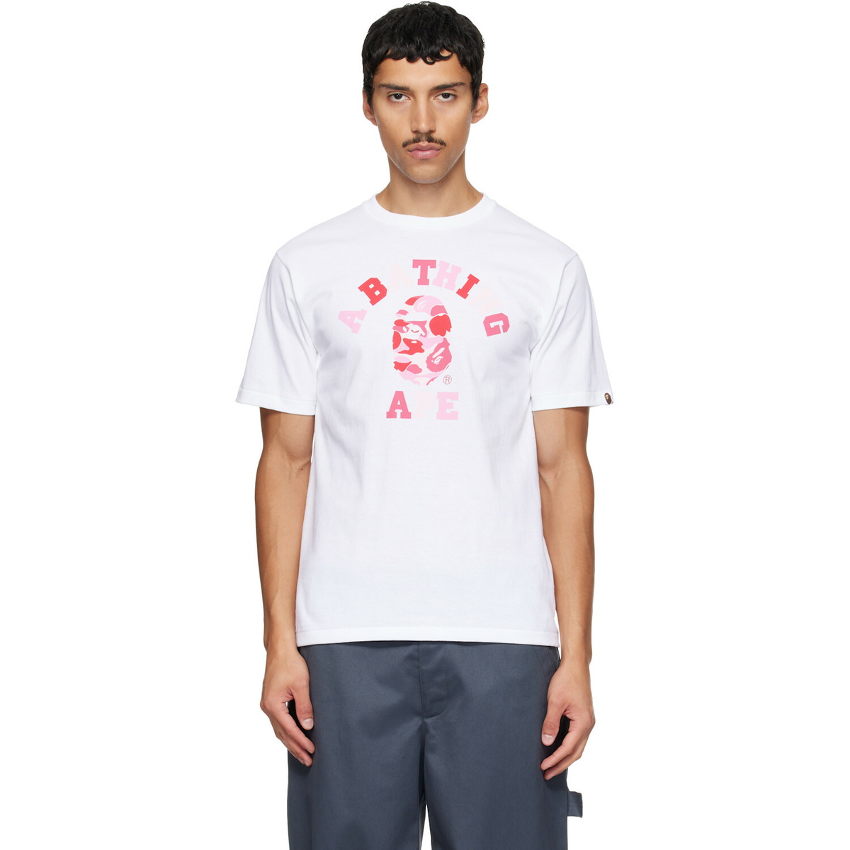 BAPE White ABC Camo College T-shirt