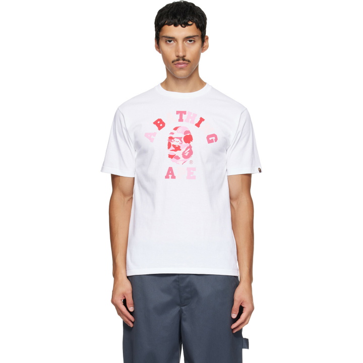 Photo: BAPE White ABC Camo College T-shirt