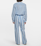 Toteme - Striped cotton and silk pants