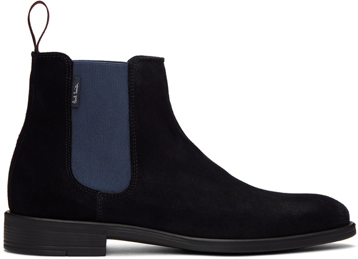 Photo: PS by Paul Smith Navy Cedric Chelsea Boots