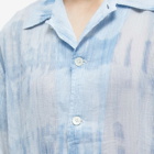 Our Legacy Men's Tie Dyed Short Sleeve Shirt in Blue Brush Stroke Print