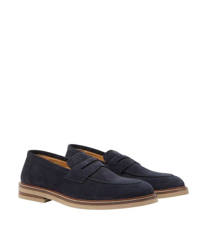 Photo: Brunello Cucinelli Suede penny loafers