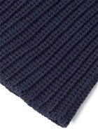 ALEX MILL - Garment-Dyed Ribbed Cotton Beanie - Blue