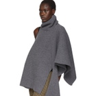 Ports 1961 Grey Fully Fashioned Poncho Turtleneck