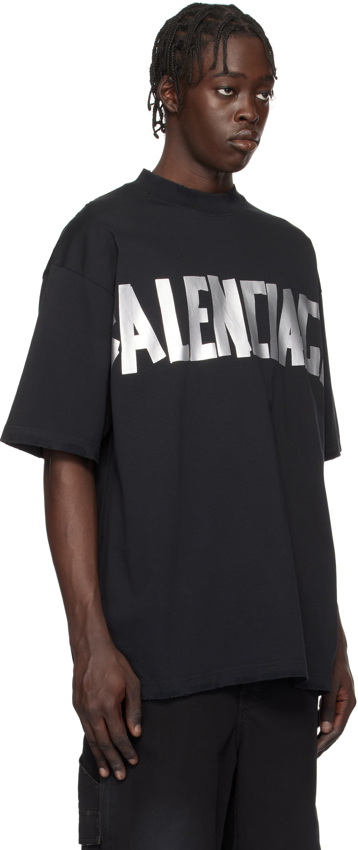 Balenciaga Black New Tape Type Medium Fit T-shirt Balenciaga
