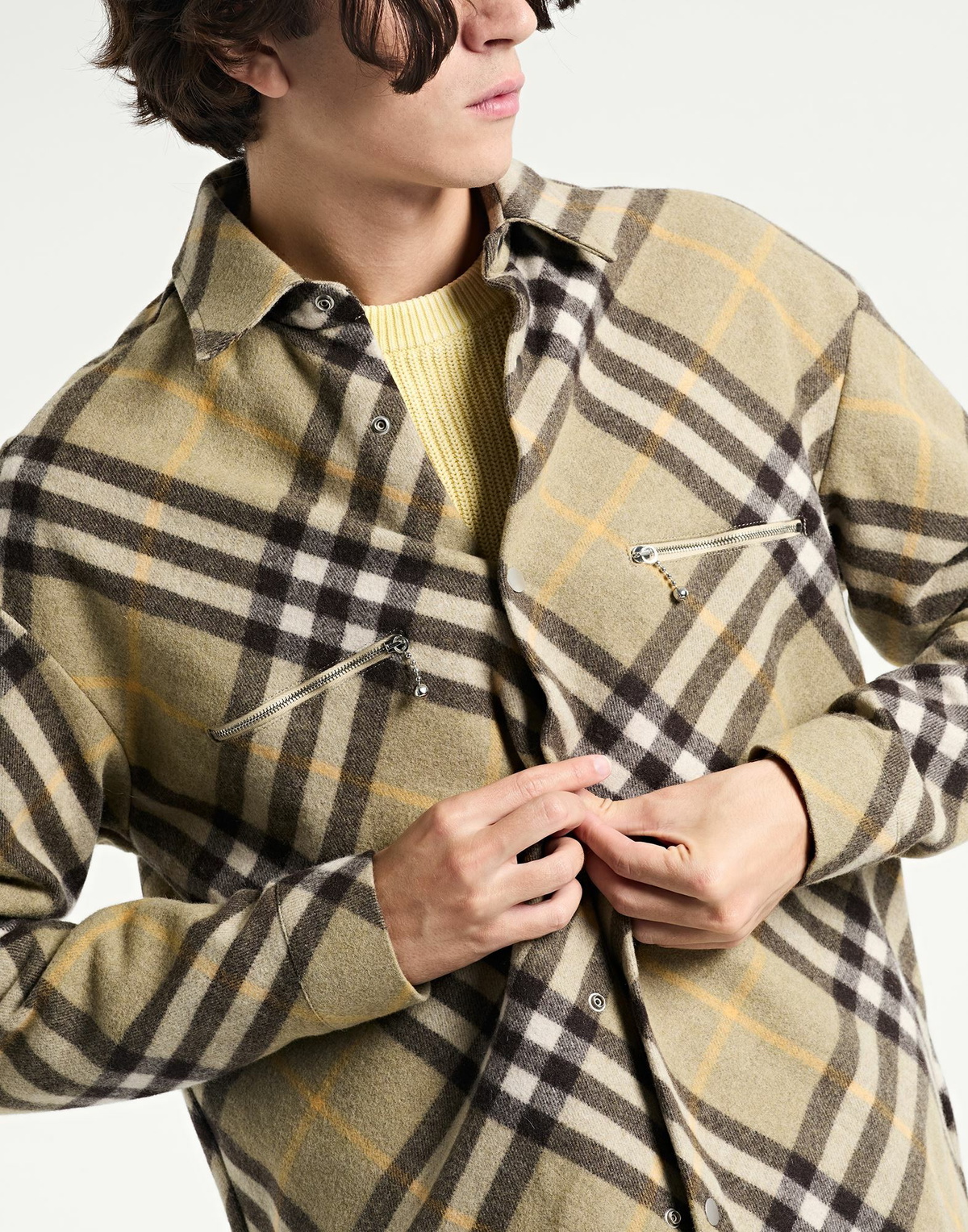 Burberry Mens Shirt in Sage green