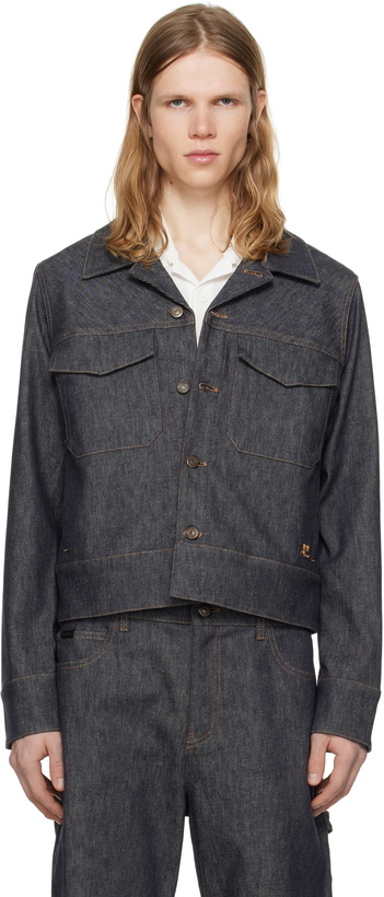 Photo: Courrèges Gray Utility Trucker Denim Jacket
