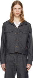 Courrèges Gray Utility Trucker Denim Jacket