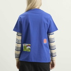 YESEYESEE Women's Y.E.S Dump Sticker Kids T-Shirt in Blue
