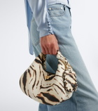 Ganni Mini zebra-printed tote bag