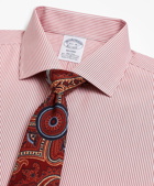 Brooks Brothers Men's Stretch Regent Regular-Fit Dress Shirt, Non-Iron Stripe | Garnet