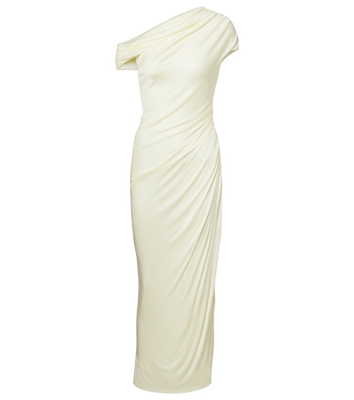Photo: Galvan Draped one-shoulder midi dress