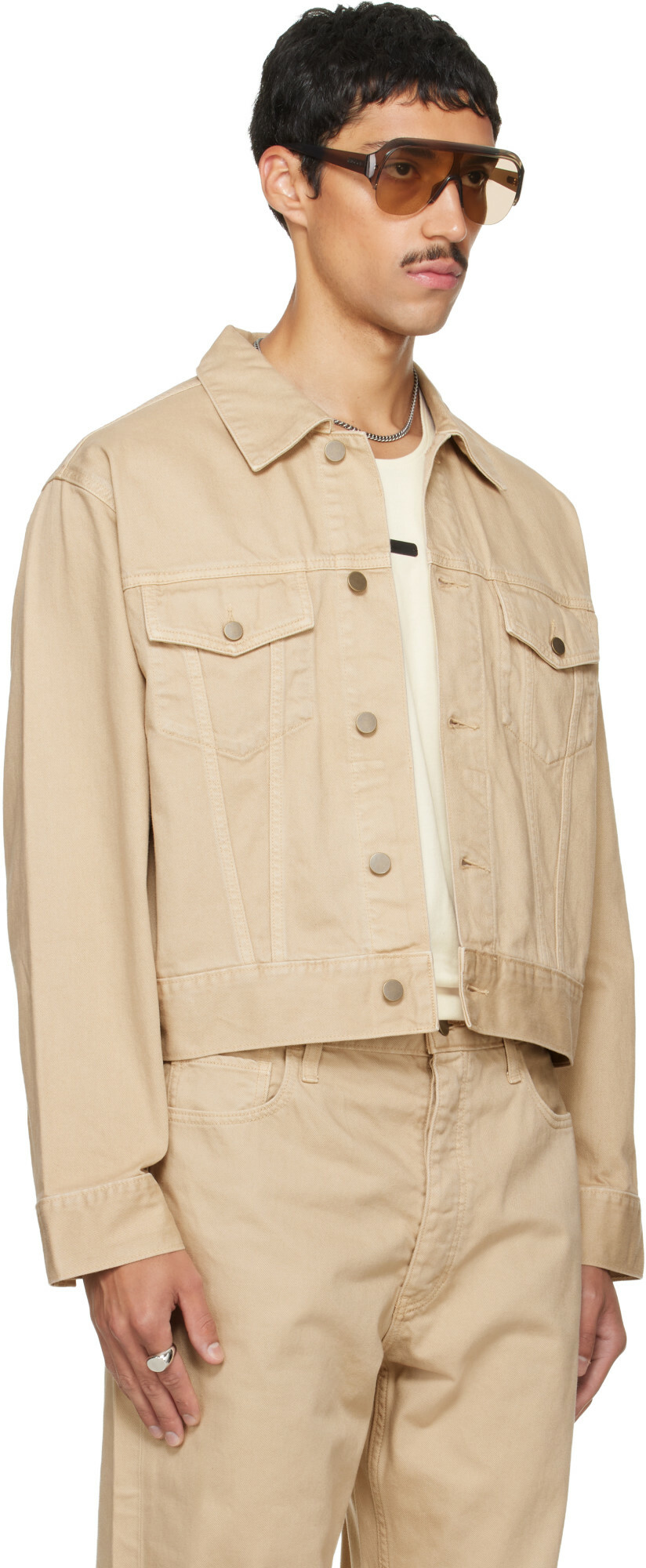 Fear of God ESSENTIALS Beige Classic Denim Jacket