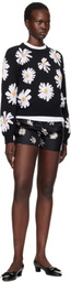 Moschino Black All Over Daisy Print Shorts