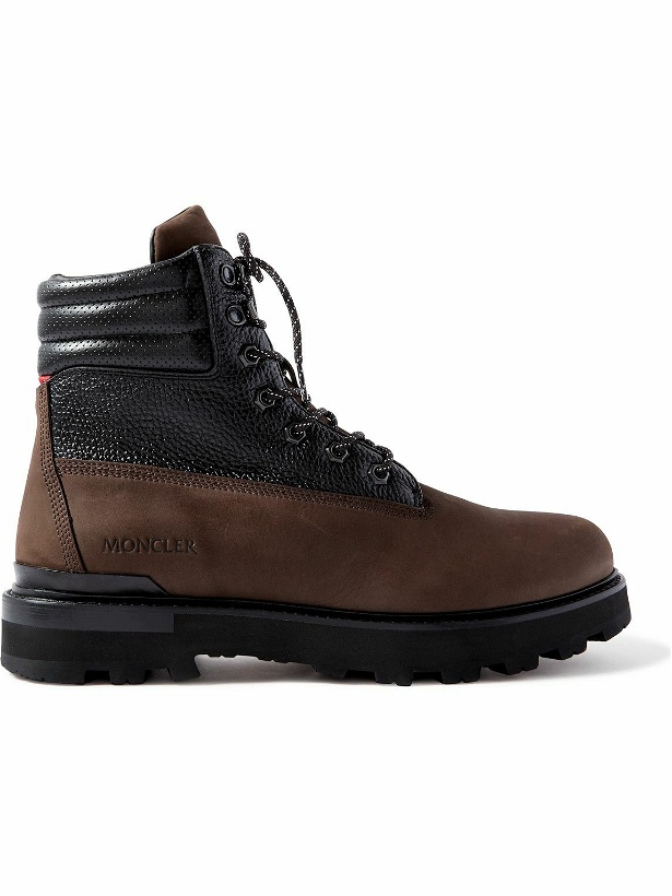 Photo: Moncler - Peka Nubuck and Leather Hiking Boots - Brown