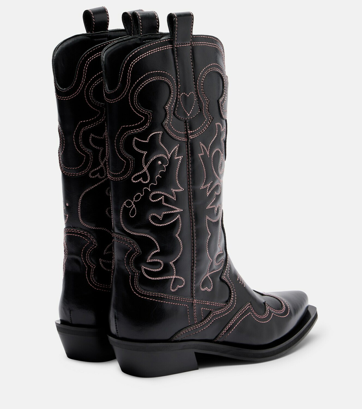 Ganni Mid Shaft embroidered cowboy boots