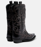 Ganni Mid Shaft embroidered cowboy boots