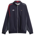 Umbro Men's Relaxed Track Jacket in Baritone Blue/Brilliant White/Goji Berry