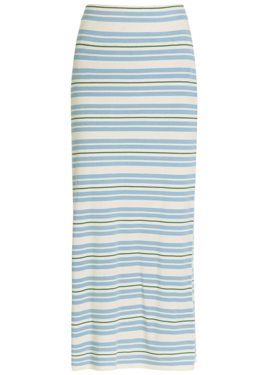 Zimmermann Rebellion Striped Knit Midi Skirt Multicoloured 1